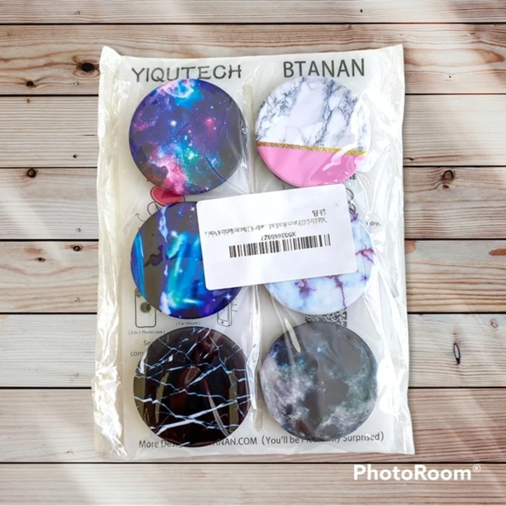 6 Premium Expanding Phone Sockets,Mount Phone Ring With Extra 4 Glue Adhesives